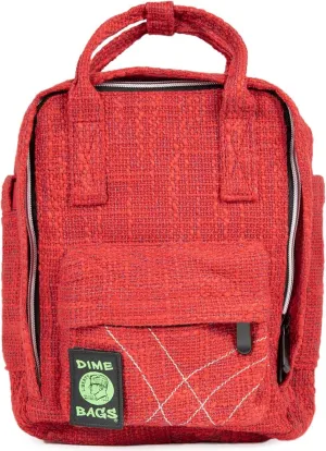 DIME BAGS - Mini Backpack - Multi Small Backpack - Travel Bag (Hemp Material, Red)