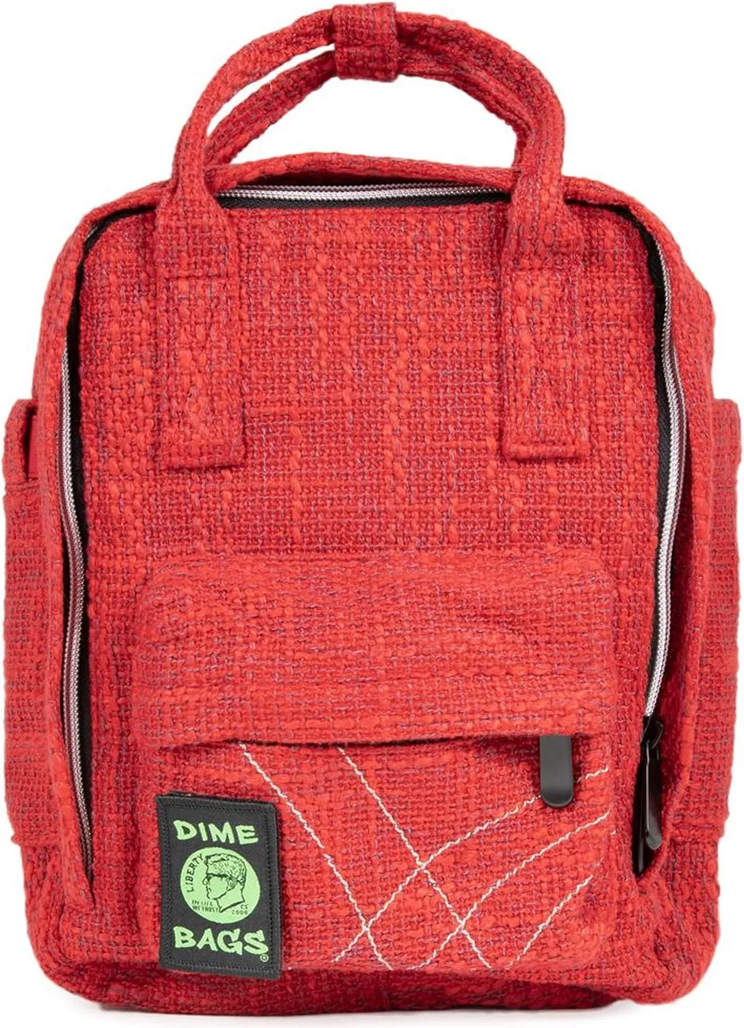 DIME BAGS - Mini Backpack - Multi Small Backpack - Travel Bag (Hemp Material, Red)