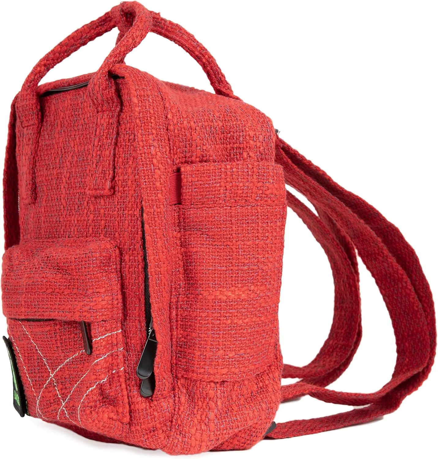 DIME BAGS - Mini Backpack - Multi Small Backpack - Travel Bag (Hemp Material, Red)