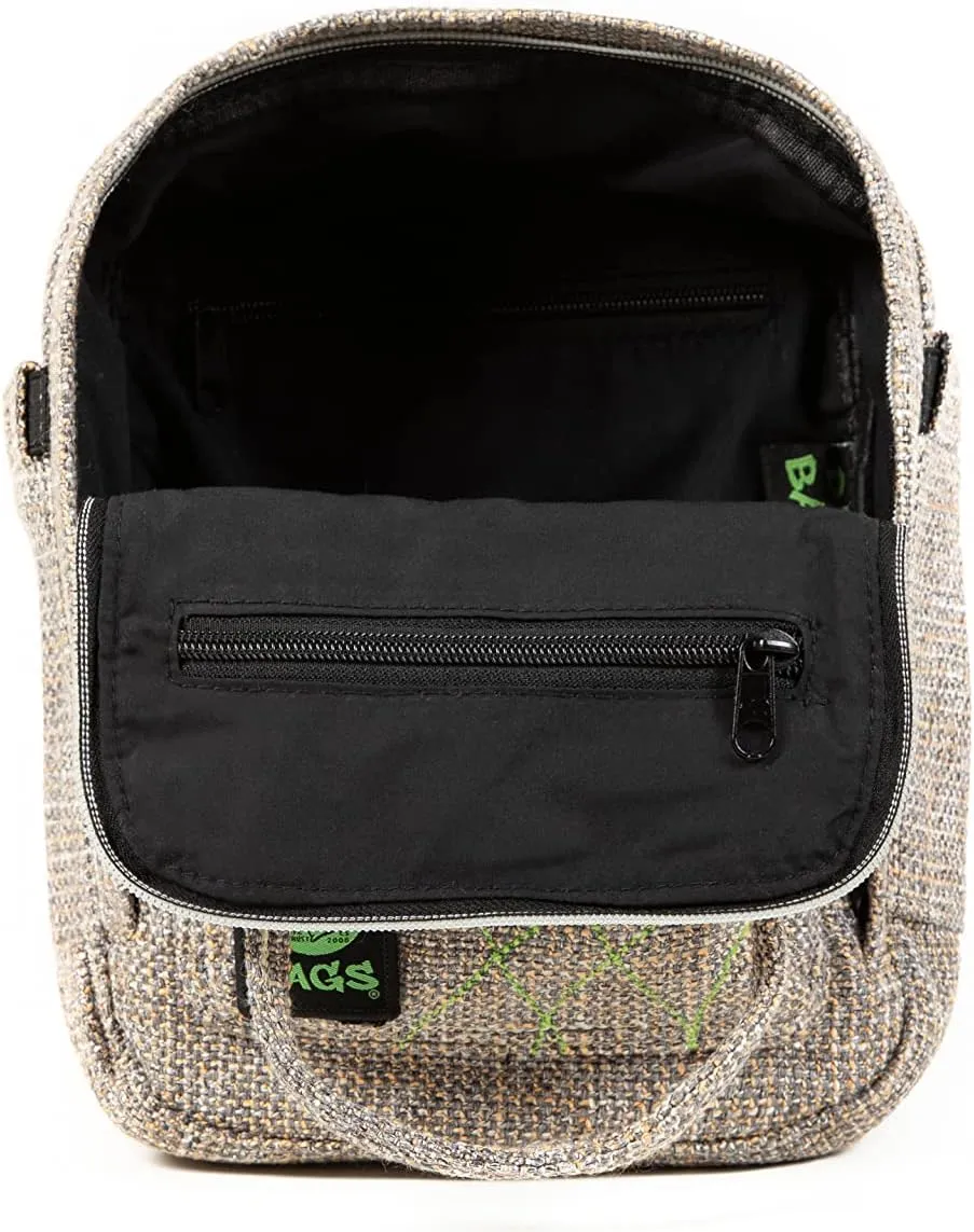DIME BAGS - Mini Backpack - Multi Small Backpack - Travel Bag (Hemp Material, Sand)
