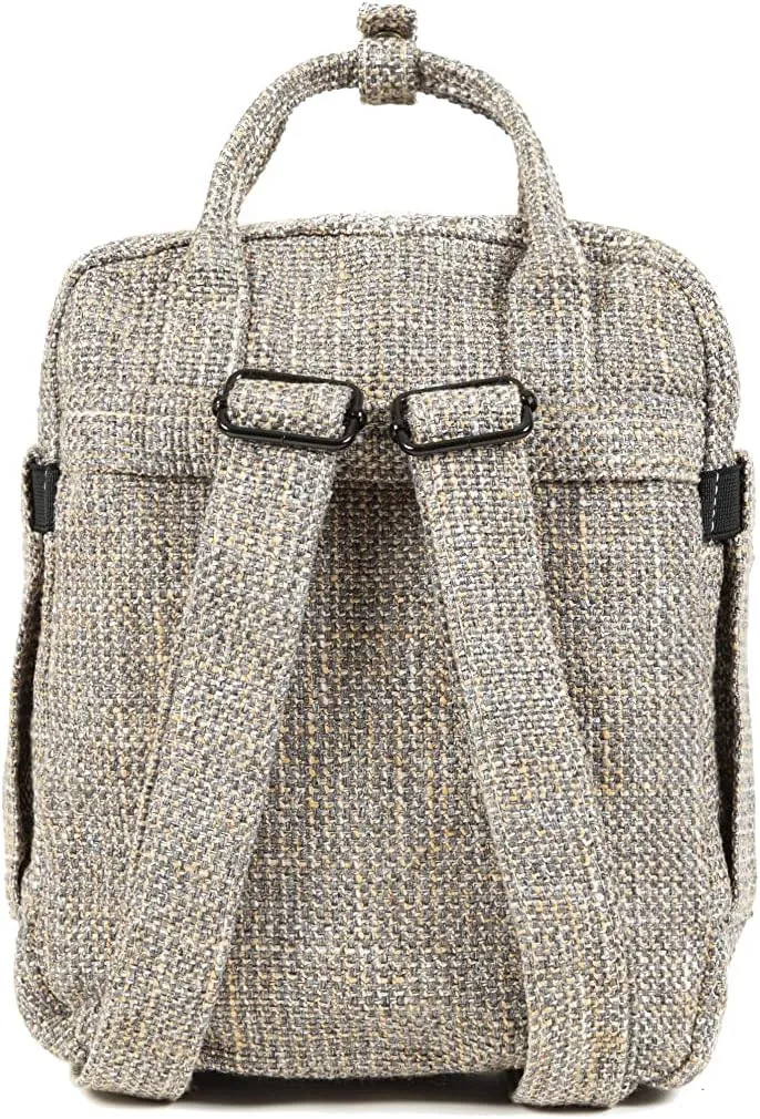 DIME BAGS - Mini Backpack - Multi Small Backpack - Travel Bag (Hemp Material, Sand)
