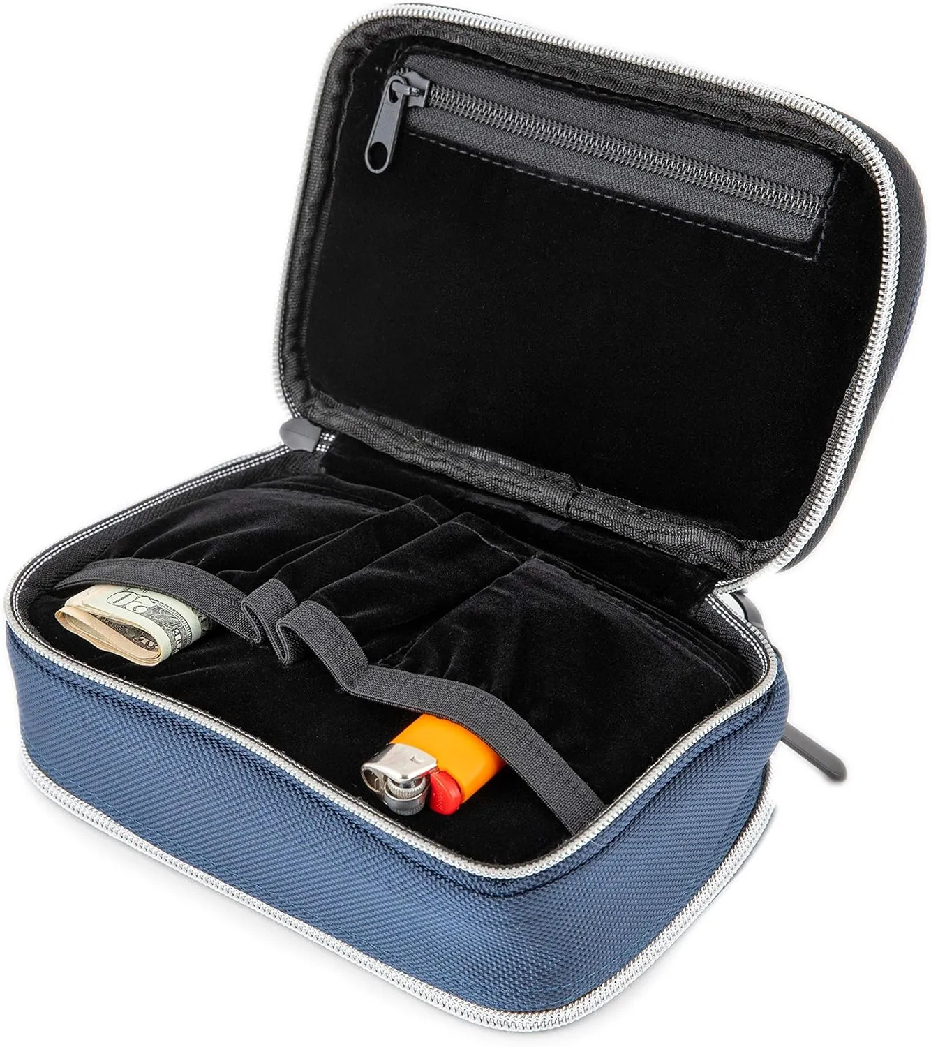 DIME BAGS - Pod Padded Travel Case with Keychain Clip - Protective Water-Resistant Pouch with Padded Interior (7 Inch, Cobalt)
