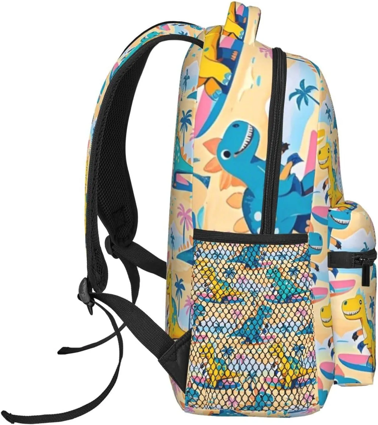 Dinosaur Beach Fun Adult Backpacks 15 Inch Laptop Backpack Double Shoulder Bag for Work Travel Gifts