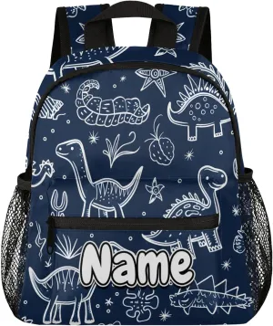 Dinosaurs Fossils Personalized Backpack Bag with Name Lightweight Custom Shoulder Bags Waterproof Casual Backpacks Travel Laptop Bag for Work Picnic 12in