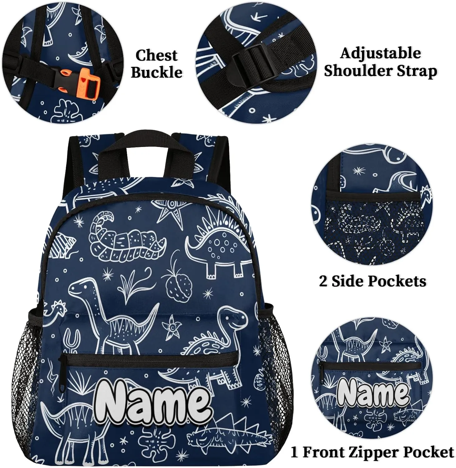 Dinosaurs Fossils Personalized Backpack Bag with Name Lightweight Custom Shoulder Bags Waterproof Casual Backpacks Travel Laptop Bag for Work Picnic 12in