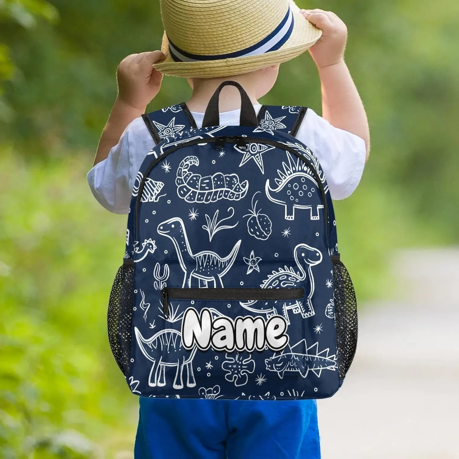 Dinosaurs Fossils Personalized Backpack Bag with Name Lightweight Custom Shoulder Bags Waterproof Casual Backpacks Travel Laptop Bag for Work Picnic 12in