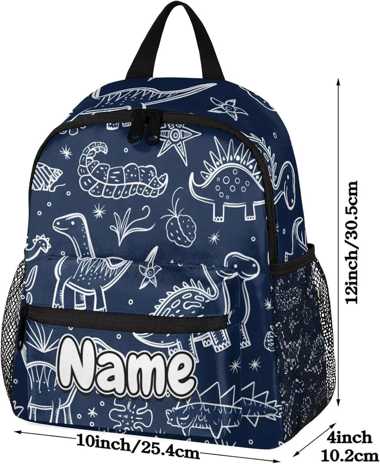 Dinosaurs Fossils Personalized Backpack Bag with Name Lightweight Custom Shoulder Bags Waterproof Casual Backpacks Travel Laptop Bag for Work Picnic 12in