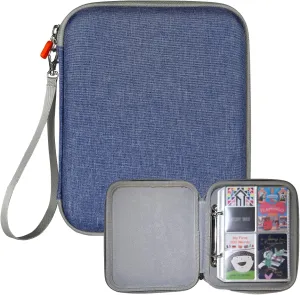Dmoicols Portable Yoto Card Holder - 80 Pockets Zippered card binder Storage Case with Carry Strap, Organizer for Yoto Player/Audiobook/Story Cards, Travel-Friendly Kids' Card Album (Dark Blue)