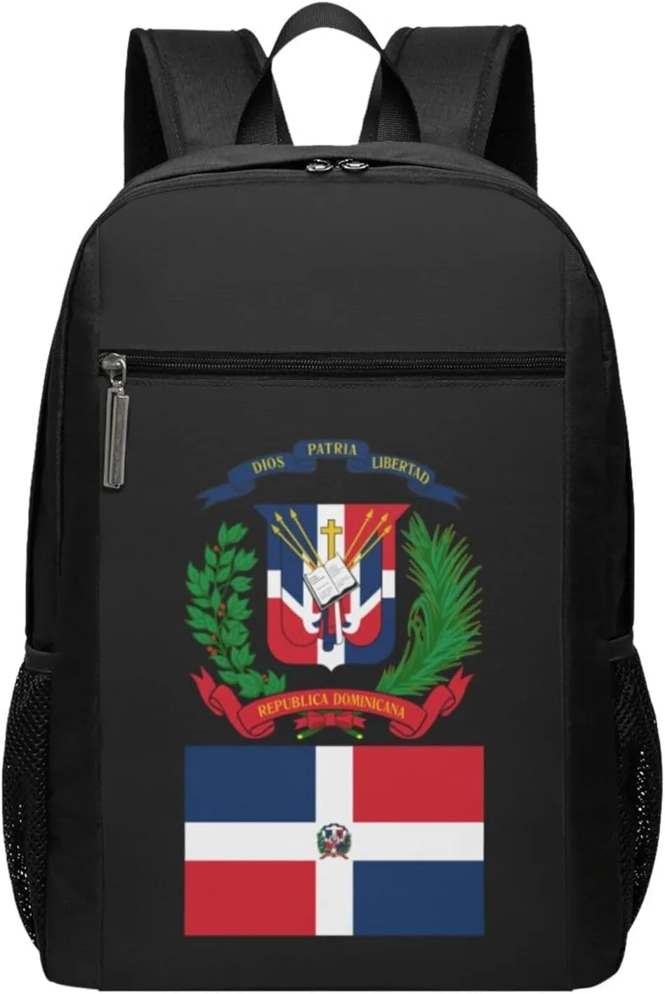 Dominican Republic Flag Emblem Travel Laptop Backpack, Business Anti Theft Slim Sturdy Laptops Backpacks, College Computer Bag Gift for Men & Women Fits 17 Inch Notebook,Black