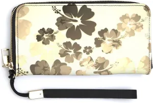 Donnapink Long Clutch Wallet, Long Handbag with Wristlet Strap, PU Leather Zip Purse