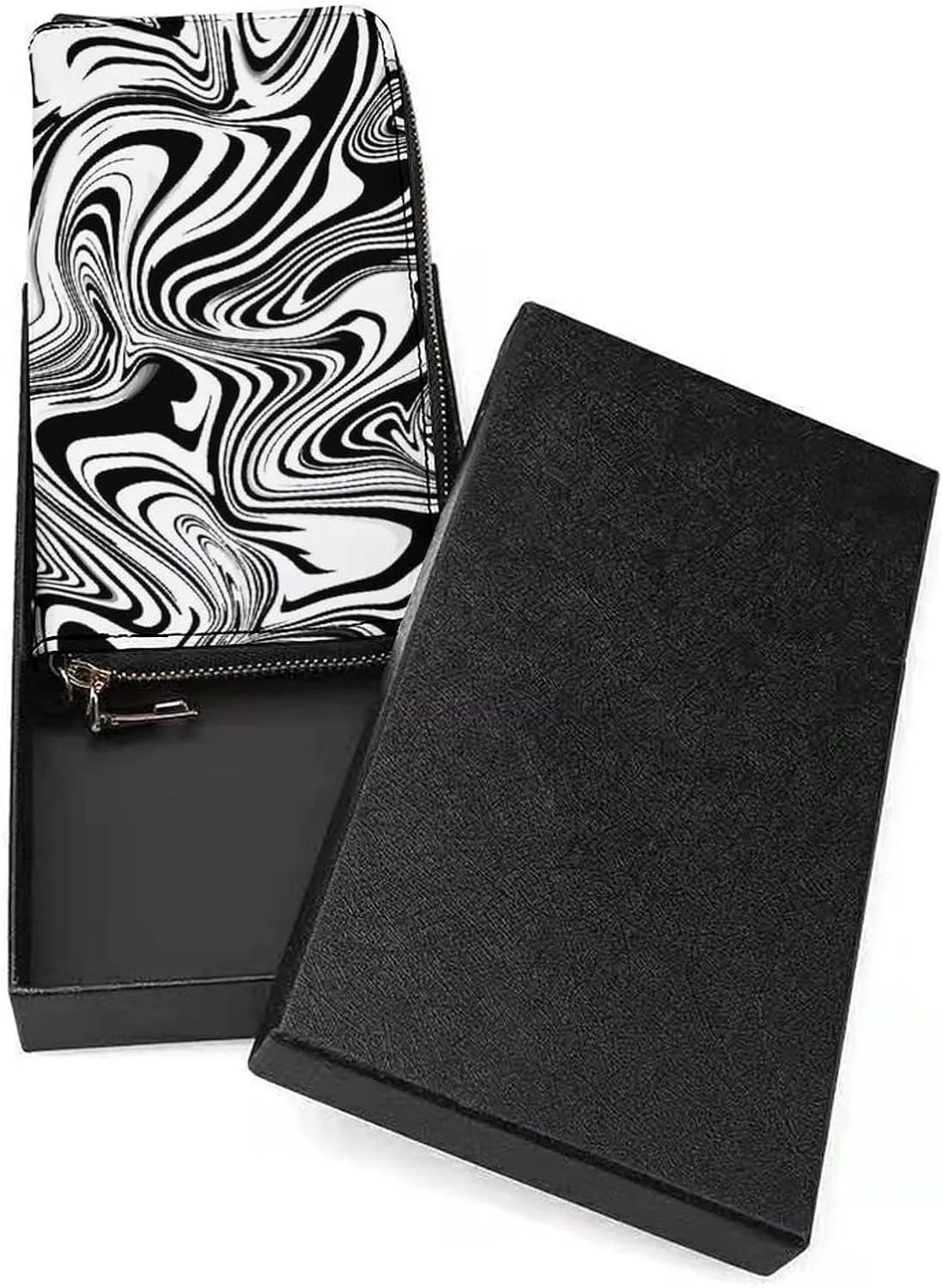 Donnapink Long Clutch Wallet, Long Handbag with Wristlet Strap, PU Leather Zip Purse
