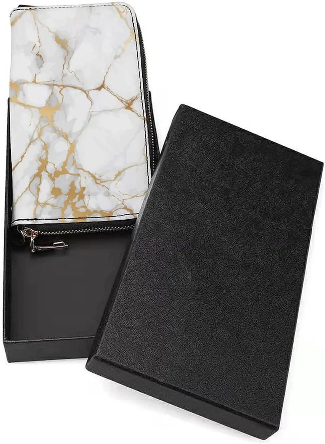 Donnapink Long Clutch Wallet, Long Handbag with Wristlet Strap, PU Leather Zip Purse