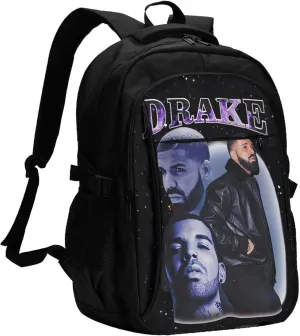 Drakes Travel Fashion Laptop Backpack with USB Charging Port Business Work Backpacks Computer Bag for Men and Women