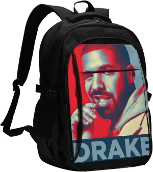 Drakes Travel Fashion Laptop Backpack with USB Charging Port Business Work Backpacks Computer Bag for Men and Women