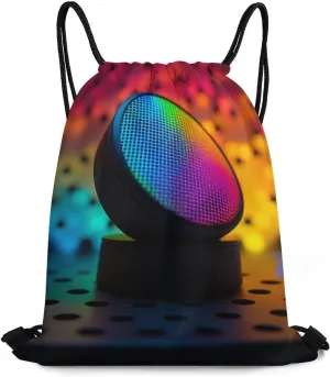 Drawstring Backpack Sports Gym Bag Musical Instrument Speakers Drawstring Bags for Gym Sports Yoga Travel