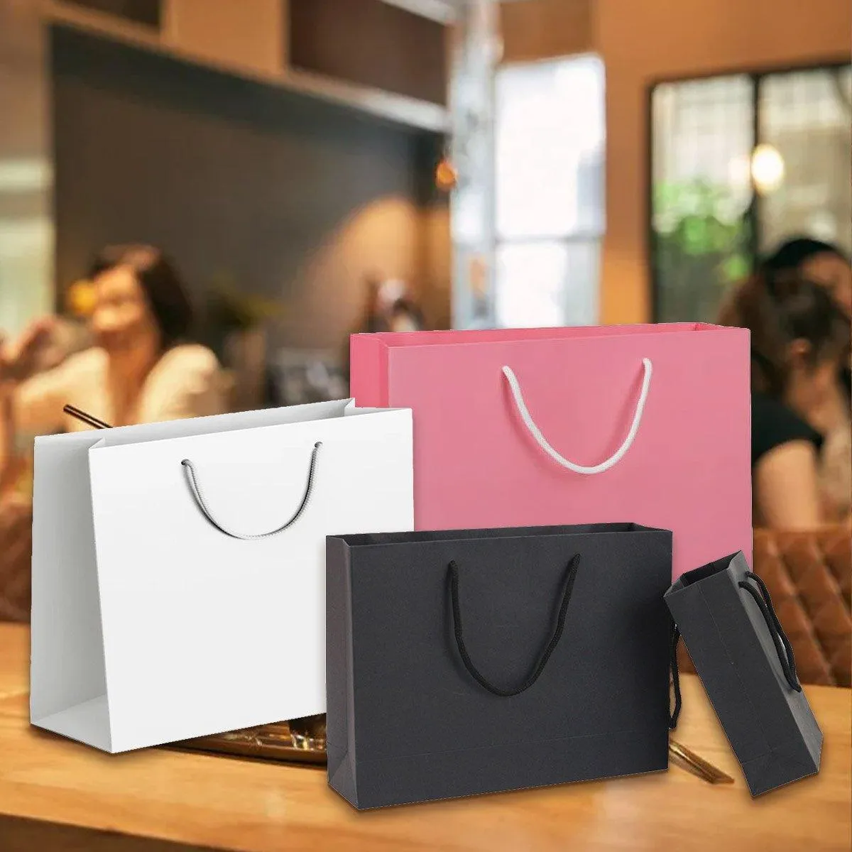 Durable Cardboard Gift Bags 3 Colors 25PCS