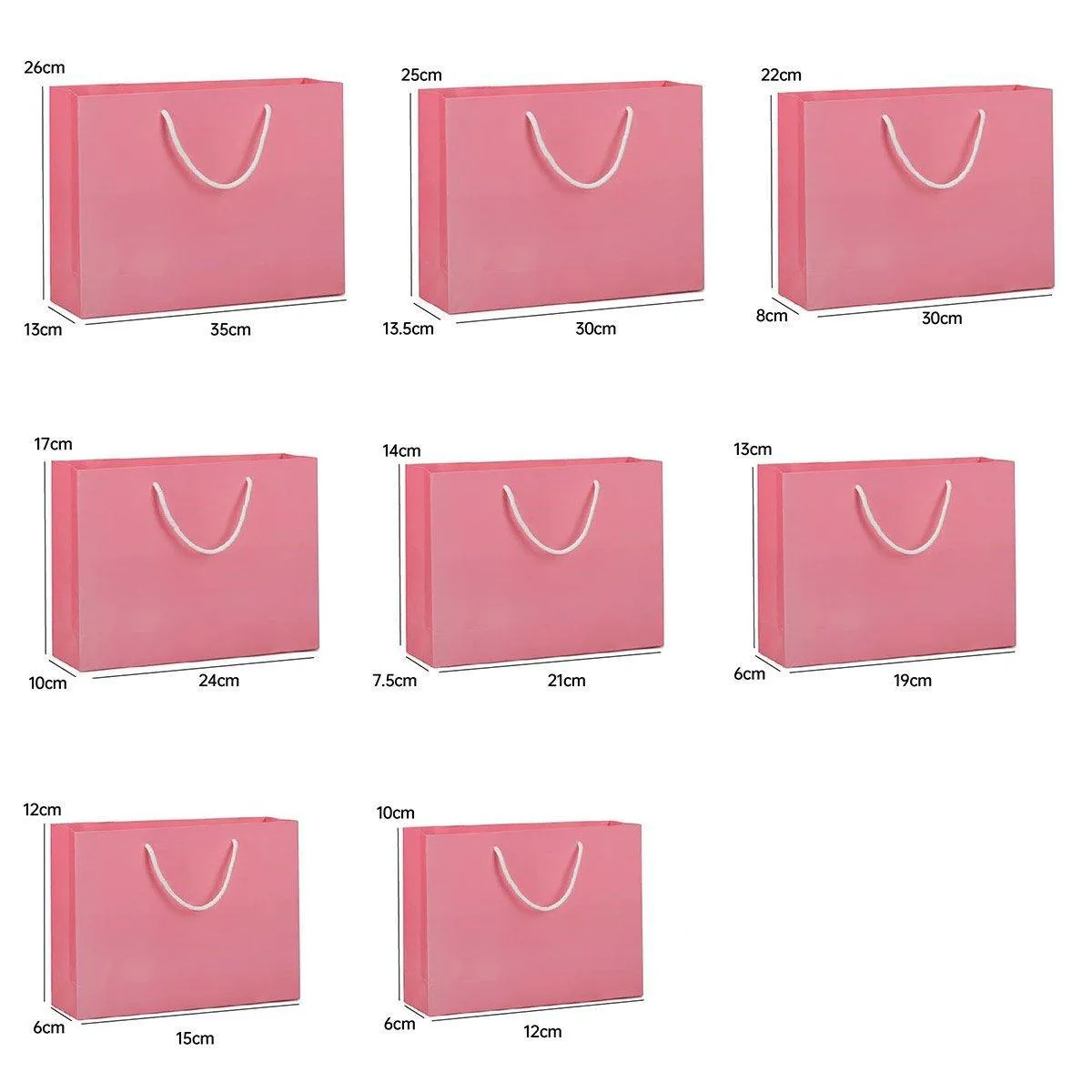 Durable Cardboard Gift Bags 3 Colors 25PCS