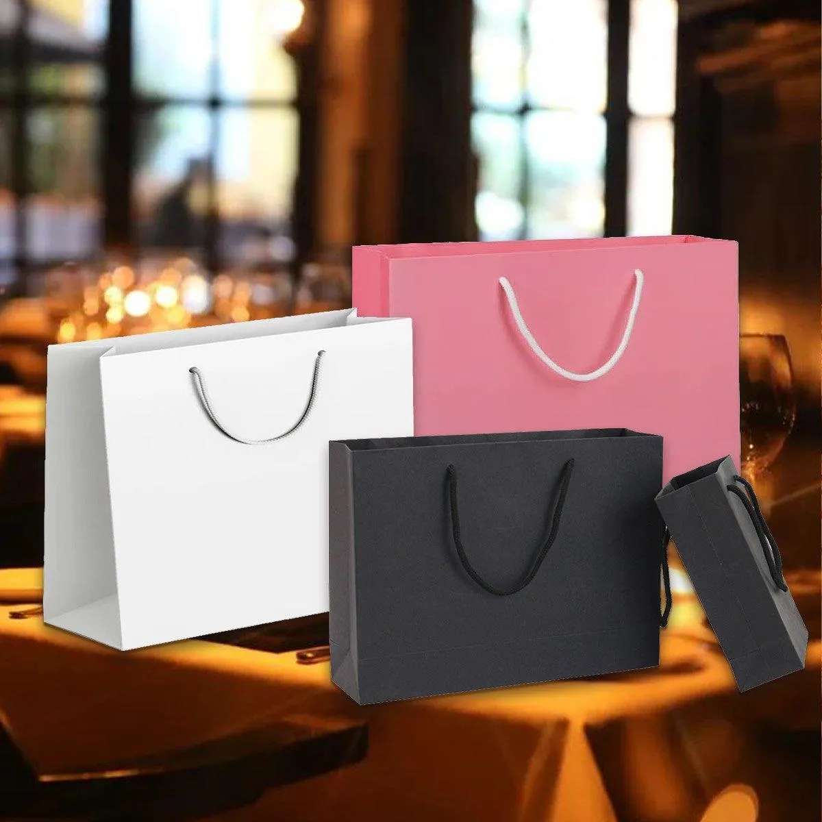 Durable Cardboard Gift Bags 3 Colors 25PCS