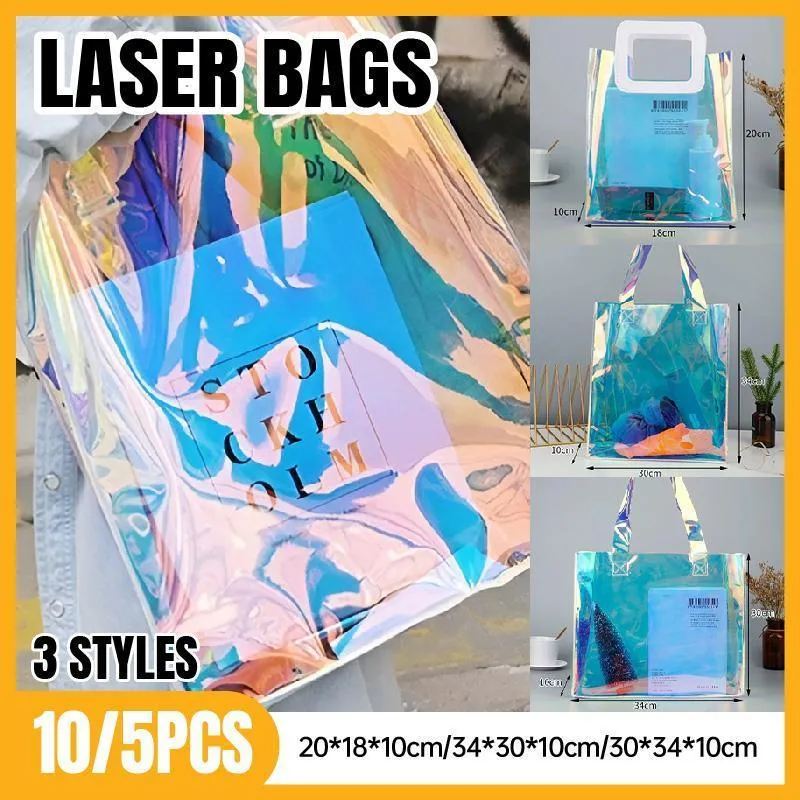 Durable PVC Tote Bags 5-10PCS