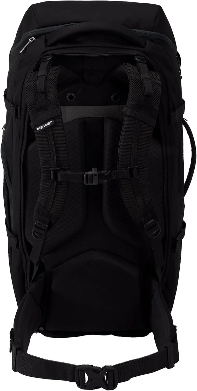 Eagle Creek Tour Travel Backpack 55L M/L - Durable and Expandable with Comfortable Ergonomic Fit, Quick-Access Laptop Pocket, Breathable Straps, and Lockable Zippers, Black