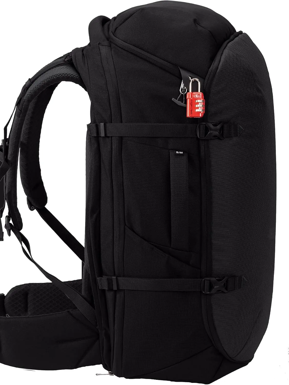 Eagle Creek Tour Travel Backpack 55L M/L - Durable and Expandable with Comfortable Ergonomic Fit, Quick-Access Laptop Pocket, Breathable Straps, and Lockable Zippers, Black