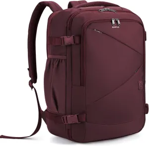 ECOHUB Carry On Travel Backpack, Expandable Airlines Personal Item Bag 18x14x8, Water Resistant 17 inch Laptop Backpack Flight Approved, 12 Pockets 30L Work Backpacks with Wet Pocket & Cable Slot