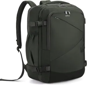 ECOHUB Carry On Travel Backpack, Expandable Airlines Personal Item Bag 18x14x8, Water Resistant 17 inch Laptop Backpack Flight Approved, 12 Pockets 30L Work Backpacks with Wet Pocket & Cable Slot