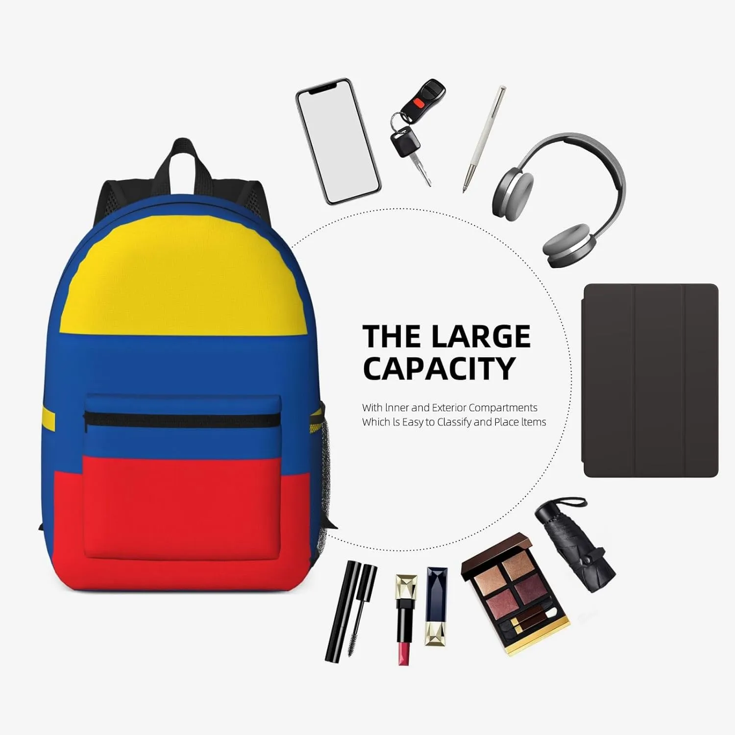 Ecuador Ecuadorian Flag 17 Inch Backpacks Multipurpose Laptop Backpack Double Shoulder Bag for Men Women Gifts