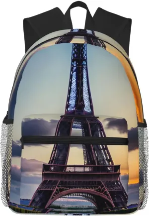 Eiffel Tower print Lightweight and comfortable backpack Casual Laptop Backpack for Travel Hiking