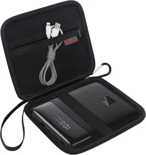 Elonbo Carrying Case for Baseus Power Bank, 20000mAh 100W PD Fast Charging Portable Charger Travel Bag, Portable Laptop Charger Storage Holder, Extra Mesh Pocket Fits Cable. Black (CASE ONLY)