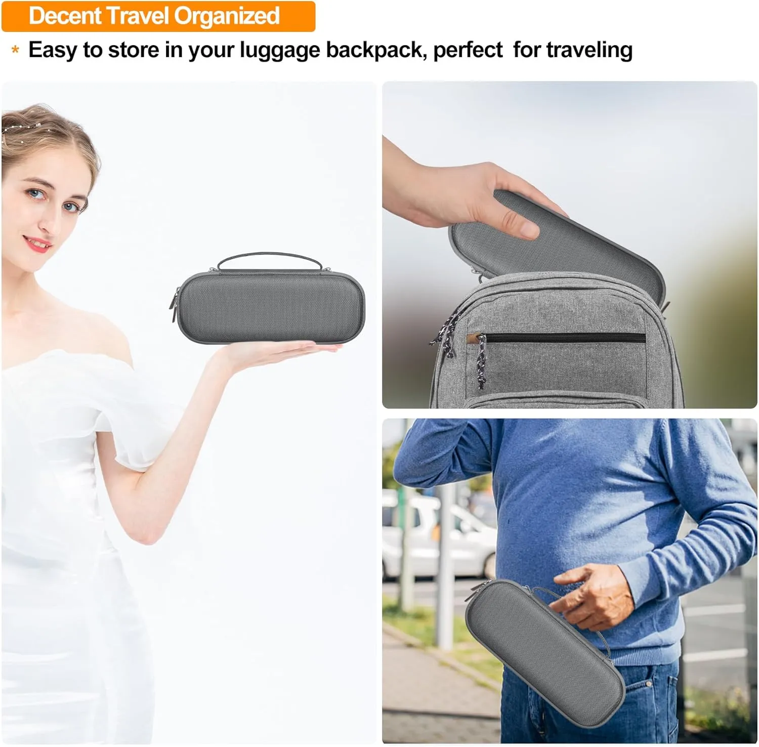Elonbo Carrying Case ​for Beats Pill (2024 Release)-Portable Bluetooth Speaker, Beats Pill Speaker Travel Bag Storage Holder, Mesh Pocket Fits Charger, Gray