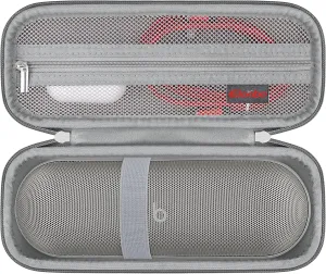Elonbo Carrying Case ​for Beats Pill (2024 Release)-Portable Bluetooth Speaker, Beats Pill Speaker Travel Bag Storage Holder, Mesh Pocket Fits Charger, Light Gray