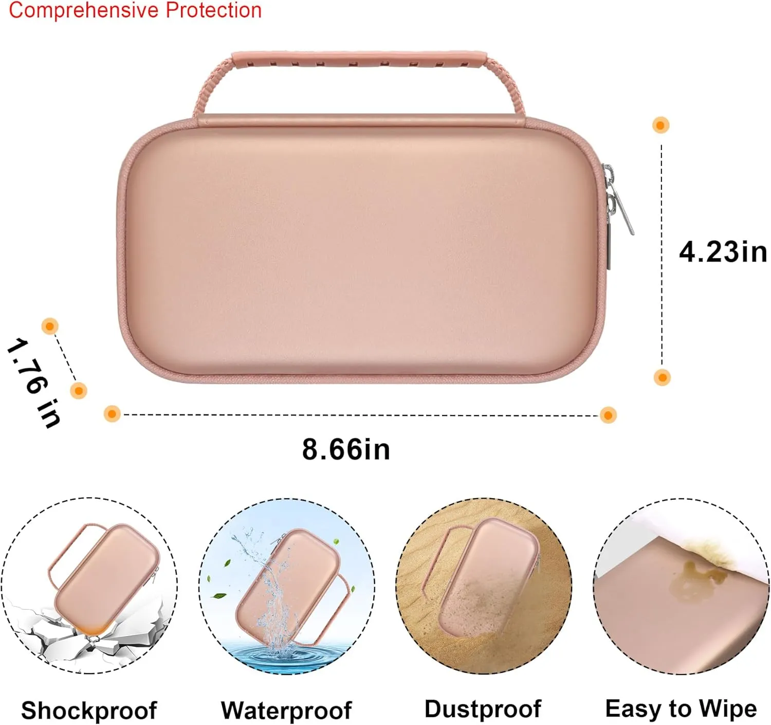 Elonbo Carrying Case for Casio fx-CG50 PRIZM/Casio fx-9750GIII Color Graphing Calculator/ 991ES Plus/ 991CW/ 115ES Plus/ 300ES/ 300MS Standard Advanced Scientific Calculator, Rose Gold