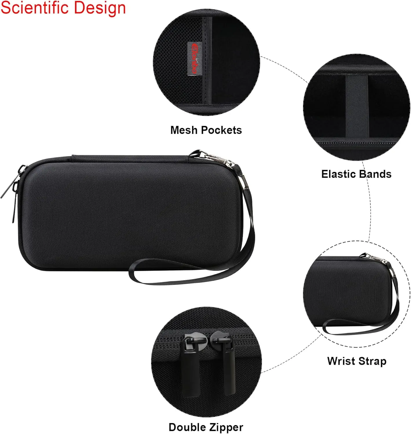 Elonbo Carrying Case ​for Marshall Emberton II/III Portable Bluetooth Speaker, Marshall Emberton 2/3 Speaker Travel Bag Storage Holder, Mesh Pocket Fits Charger, Black inside Black