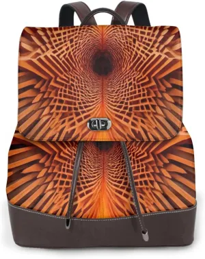 Ember Glow Print Cute Purse Backpack for Women, Soft PU Leather Casual Backpacks for Travel, Work, Shopping