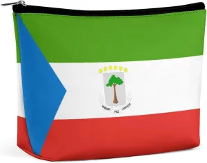 Equatorial Guinea Flag Cosmetic Bag Makeup Organizer Travel-Friendly Pouch for Girls Women
