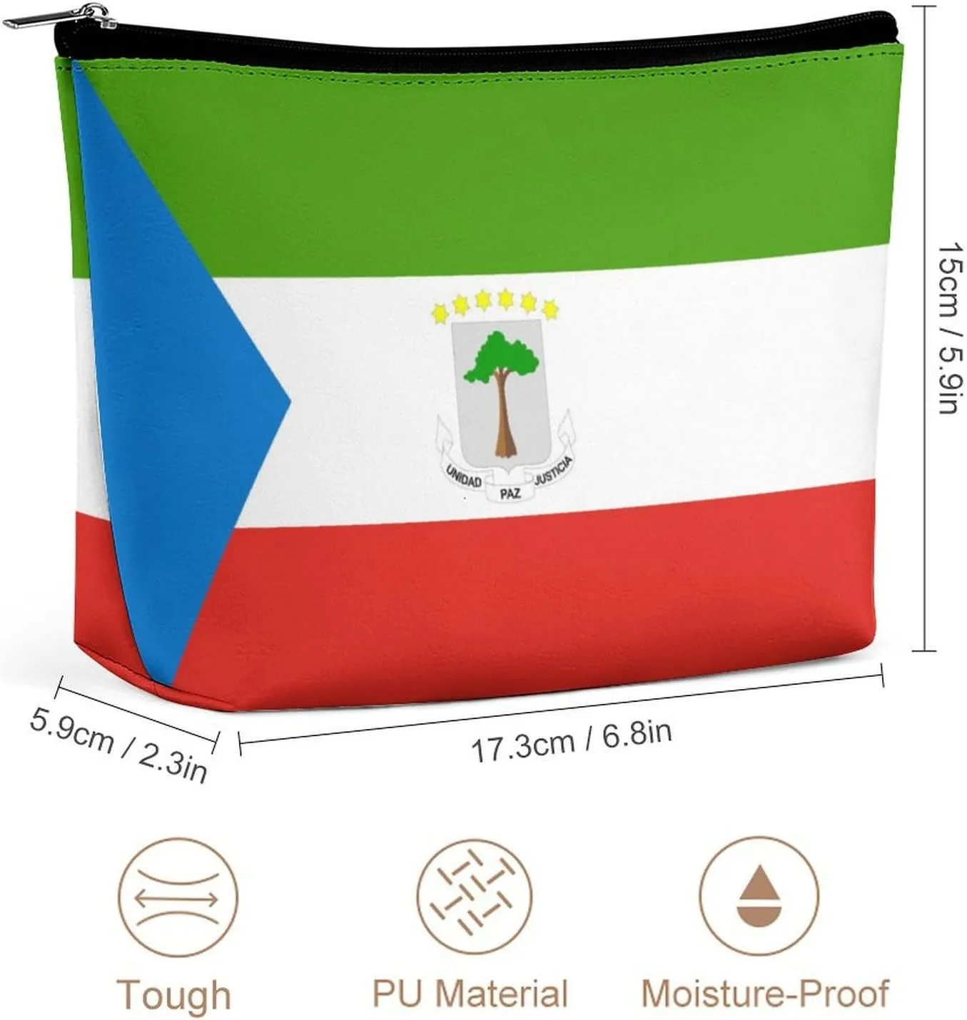 Equatorial Guinea Flag Cosmetic Bag Makeup Organizer Travel-Friendly Pouch for Girls Women