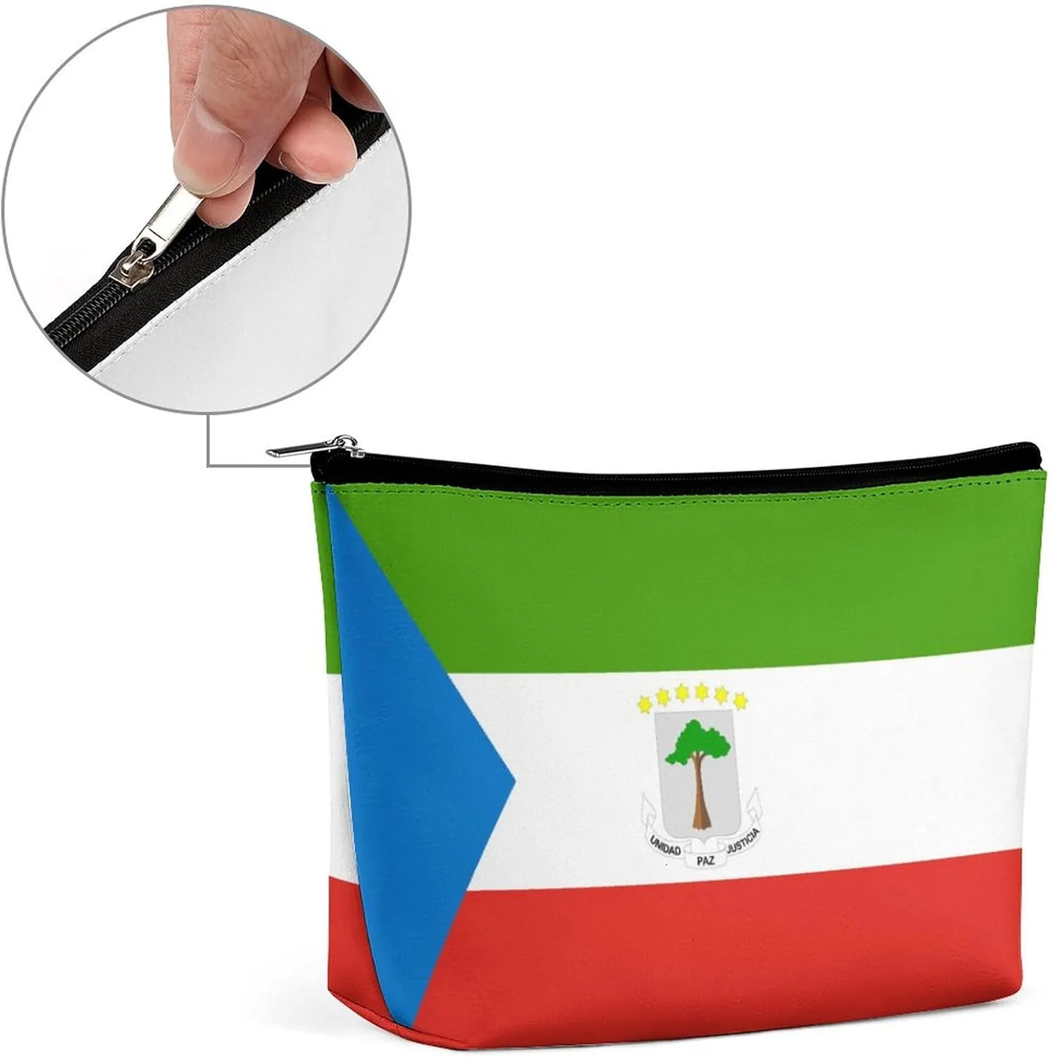 Equatorial Guinea Flag Cosmetic Bag Makeup Organizer Travel-Friendly Pouch for Girls Women