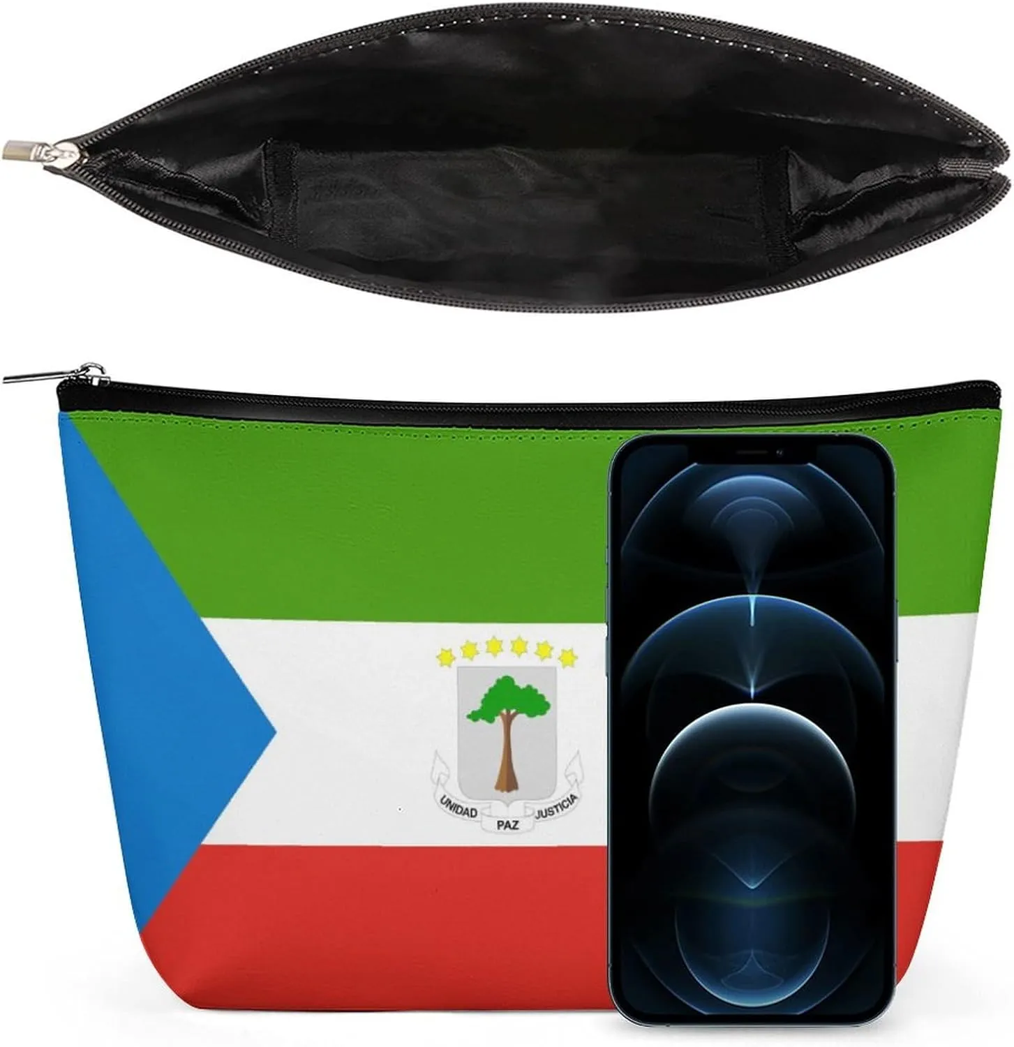 Equatorial Guinea Flag Cosmetic Bag Makeup Organizer Travel-Friendly Pouch for Girls Women