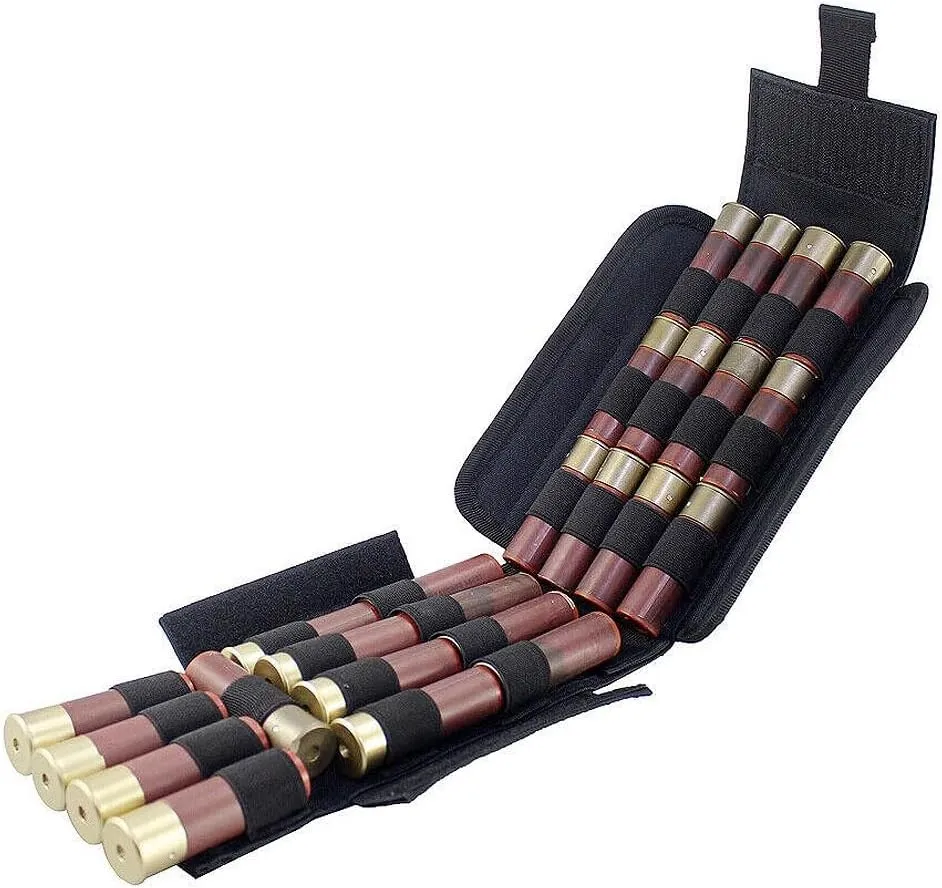 Equipment Mobile Tactical Shotgun Shell Bag MOLLE Tactical 25 Rounds Shotshell Pouch Holder Compact Foldable Shotgun Reload.Shotgun Ammo Reload Quick Access Pouch for 12 Gauge/20G