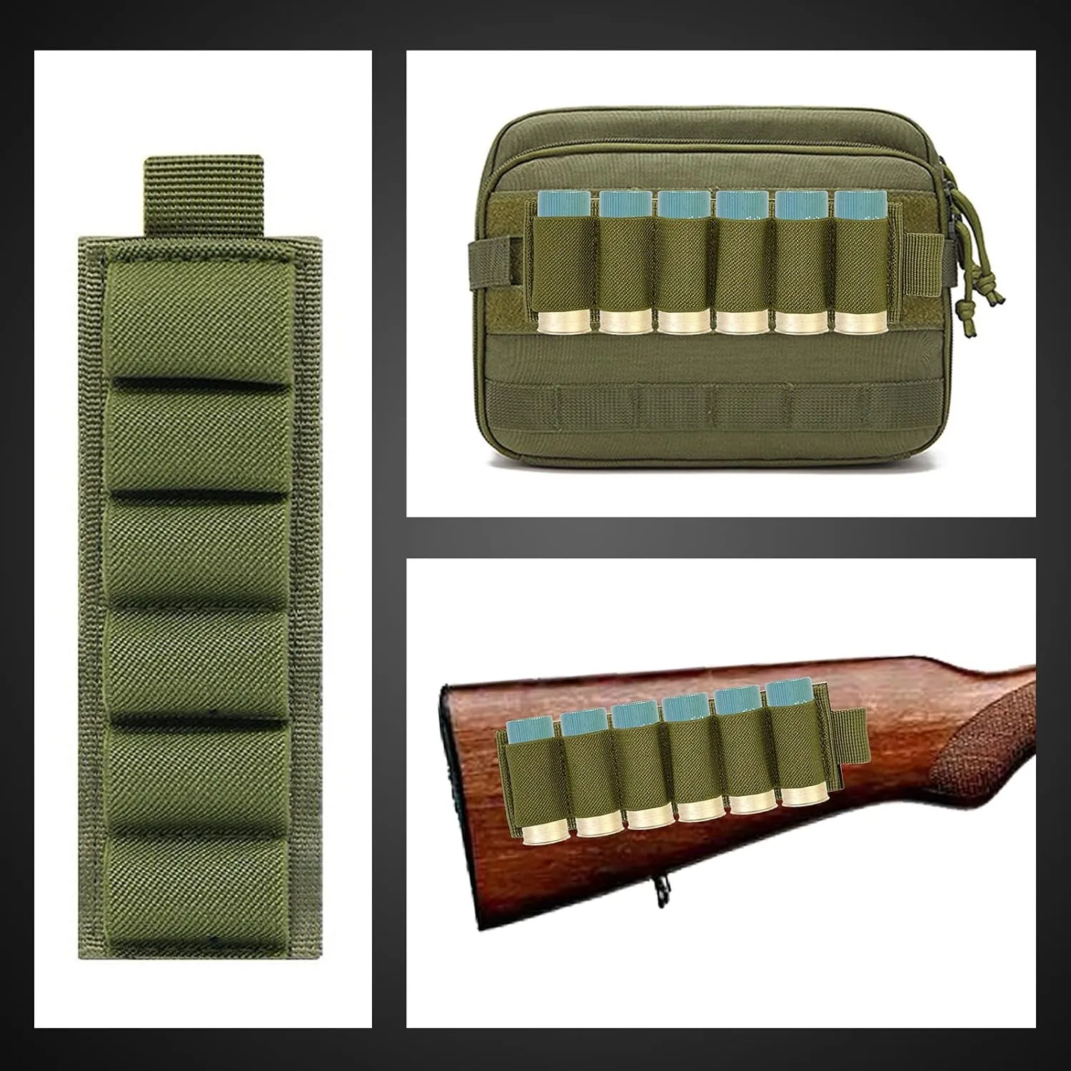 Equipment Mobile Tactical Shotgun Shell Bag MOLLE Tactical 25 Rounds Shotshell Pouch Holder Compact Foldable Shotgun Reload.Shotgun Ammo Reload Quick Access Pouch for 12 Gauge/20G