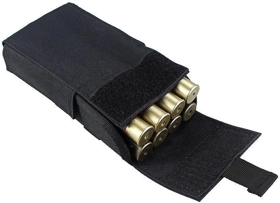 Equipment Mobile Tactical Shotgun Shell Bag MOLLE Tactical 25 Rounds Shotshell Pouch Holder Compact Foldable Shotgun Reload.Shotgun Ammo Reload Quick Access Pouch for 12 Gauge/20G