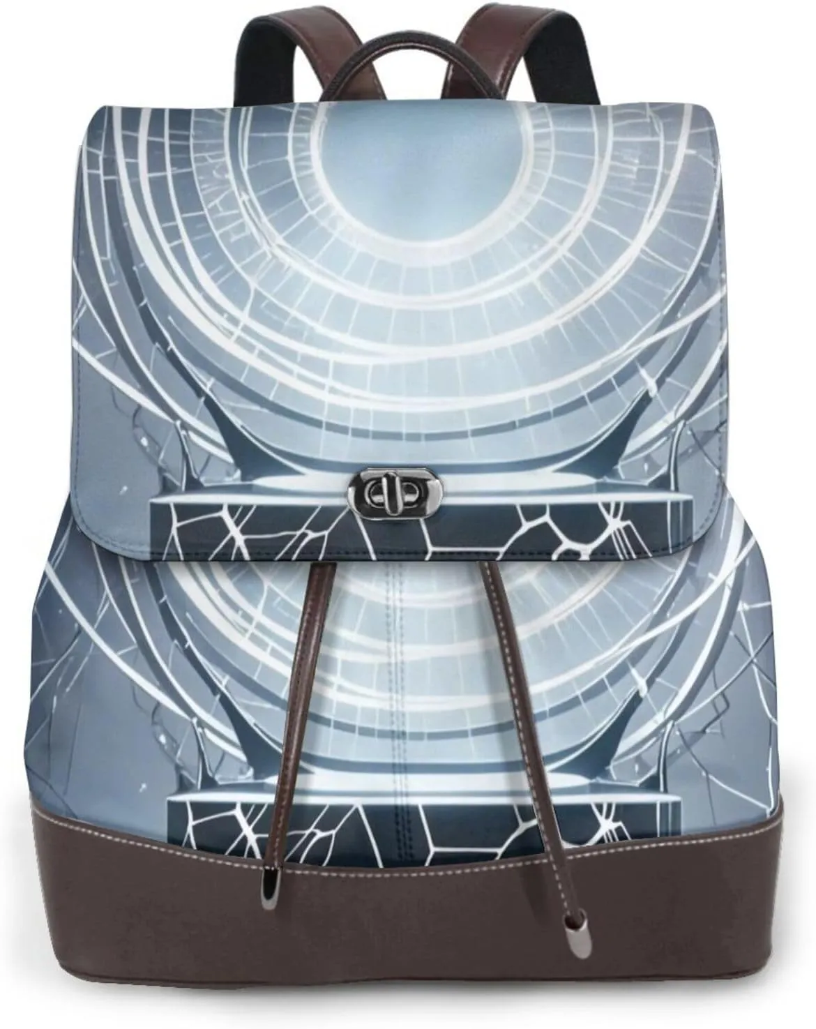 Eternal Echo Print Cute Purse Backpack for Women, Soft PU Leather Casual Backpacks for Travel, Work, Shopping