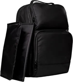 Expandable Diaper Bag Backpack for Men & Women – Waterproof Vegan Leather Travel Backpack with USB Charging Port & Changing Pad – Multipurpose Baby or Toddler Bag – Black