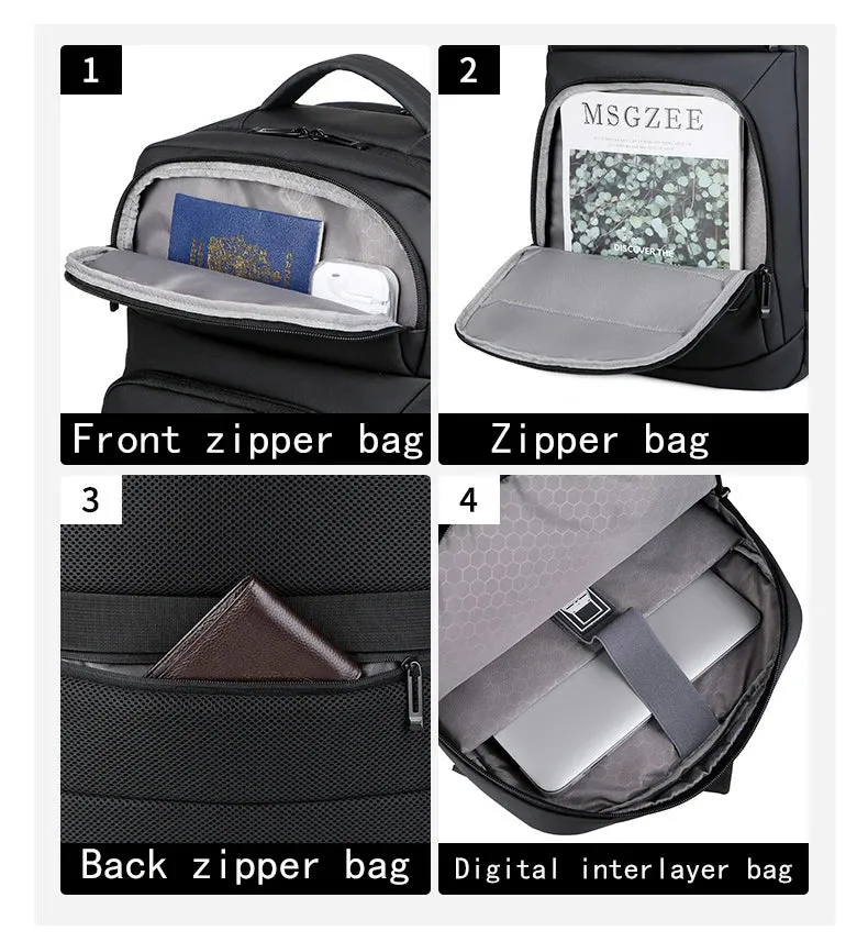 Expandable Men‘s 17 Inch Laptop Backpacks Waterproof Notebook Bag USB Schoolbag Sports Travel School Bag Pack Backpack For Male