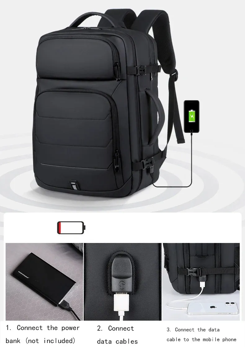 Expandable Men‘s 17 Inch Laptop Backpacks Waterproof Notebook Bag USB Schoolbag Sports Travel School Bag Pack Backpack For Male