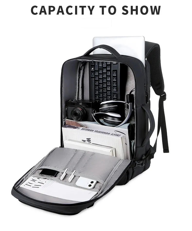 Expandable Men‘s 17 Inch Laptop Backpacks Waterproof Notebook Bag USB Schoolbag Sports Travel School Bag Pack Backpack For Male