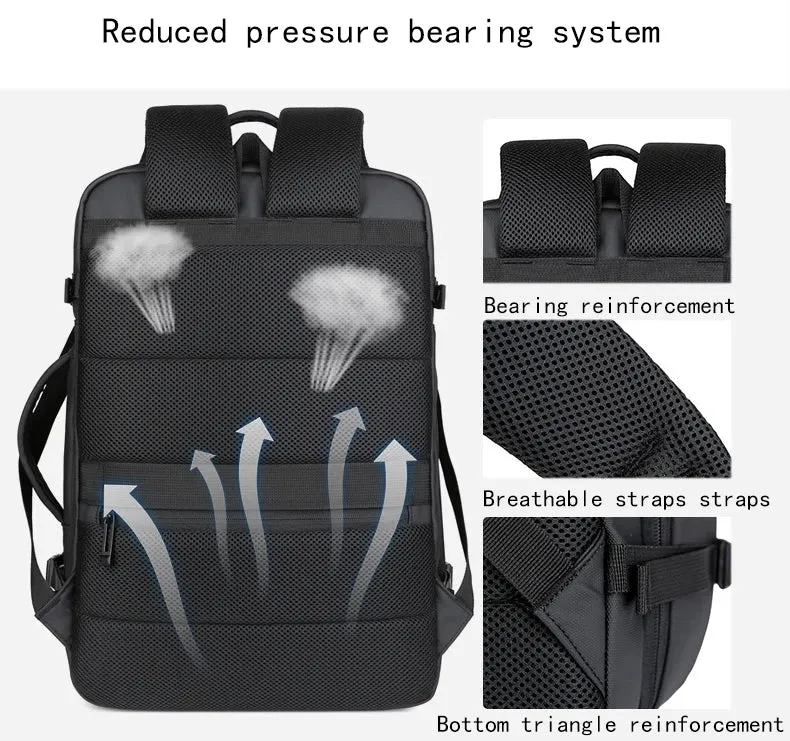 Expandable Men‘s 17 Inch Laptop Backpacks Waterproof Notebook Bag USB Schoolbag Sports Travel School Bag Pack Backpack For Male
