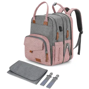 Extra Large Diaper Bag for 2 Kids - Expandable 35L Twin Baby Bags Backpack with 4 Insulated & 16" Laptop Pocket & 2 Compartments - Big Diapers Backpacks - Travel Pañaleras Para Bebe, Unisex