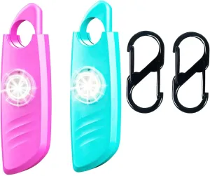FA FIGHTART 2 Packs Personal Safety Alarm Sirens for Women 140db Sound Strobe Light with Key Chain Devices for Women Men